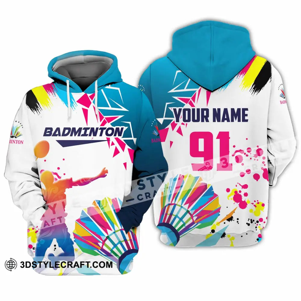Unisex Shirt - Custom Text Shirt Badminton Hoodie / S T-shirt