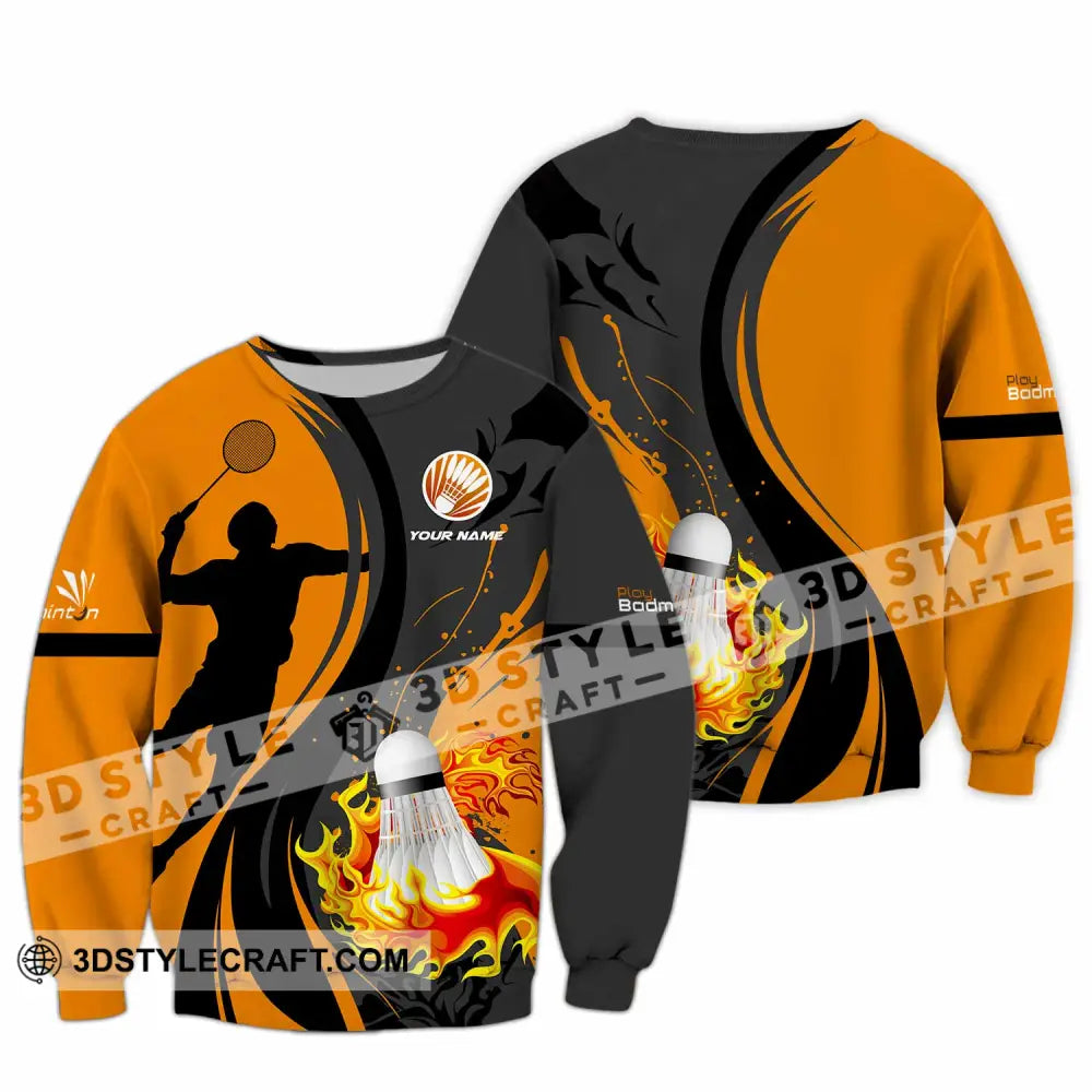 Unisex Shirt - Custom Text Shirt Badminton Shirt Long Sleeve / S T-shirt