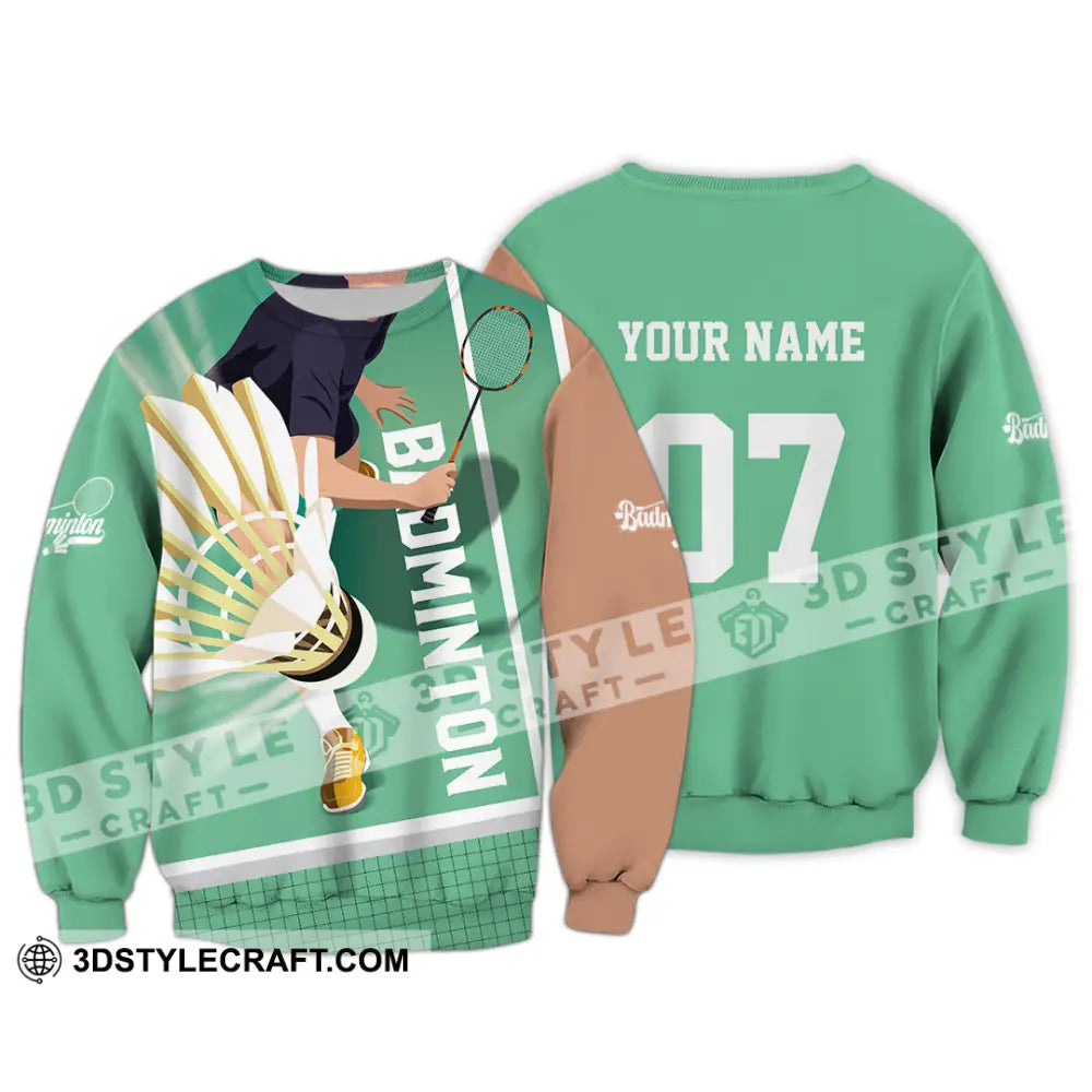 Unisex Shirt - Custom Text Shirt Badminton Shirt Long Sleeve / S T-shirt