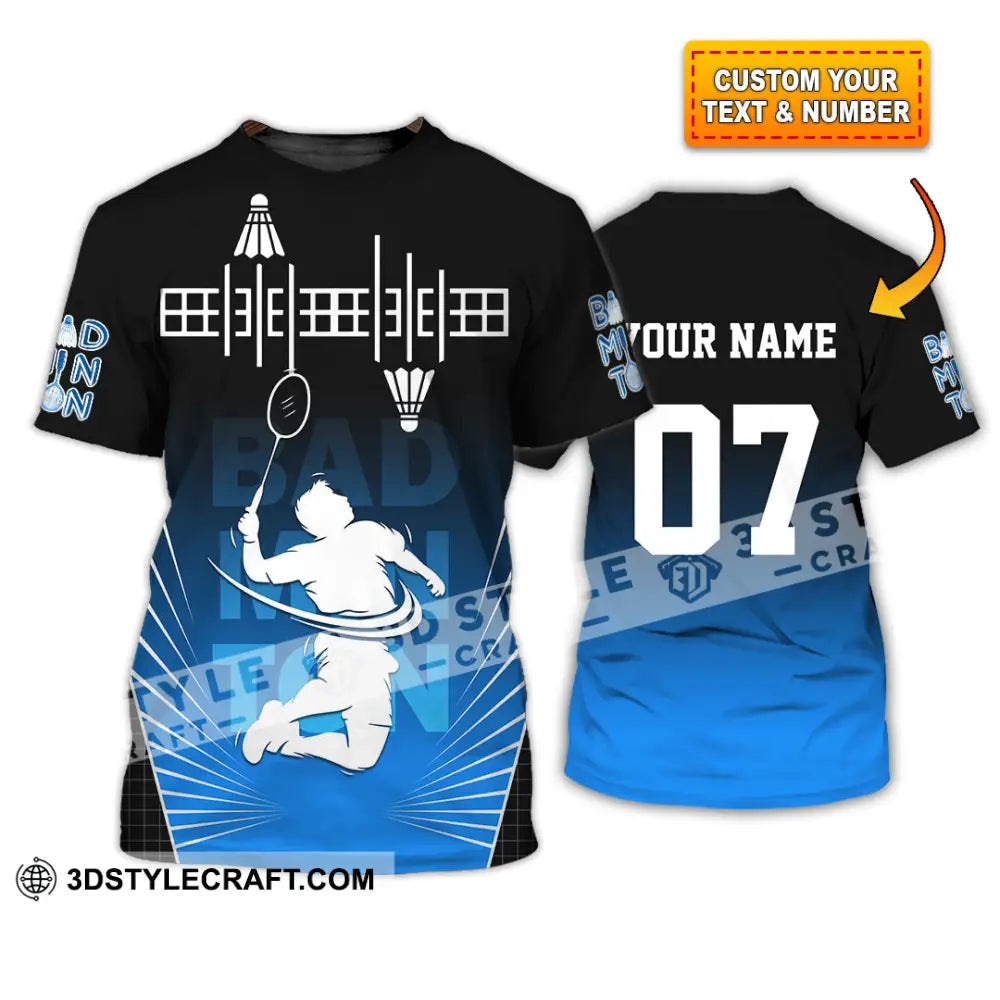 Unisex Shirt - Custom Text Shirt Badminton Shirt T-shirt