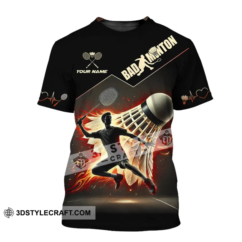 Unisex Shirt - Custom Text Badminton T-Shirt / S T-Shirt