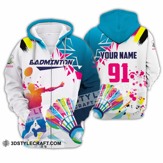 Unisex Shirt - Custom Text Shirt, Badminton style option 4