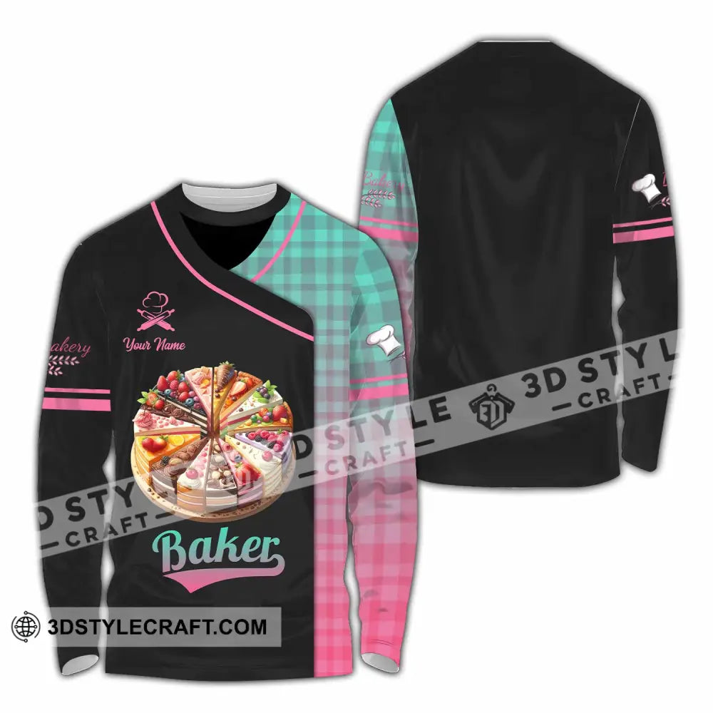 Unisex Shirt - Custom Text Baker Long Sleeve / S T-Shirt