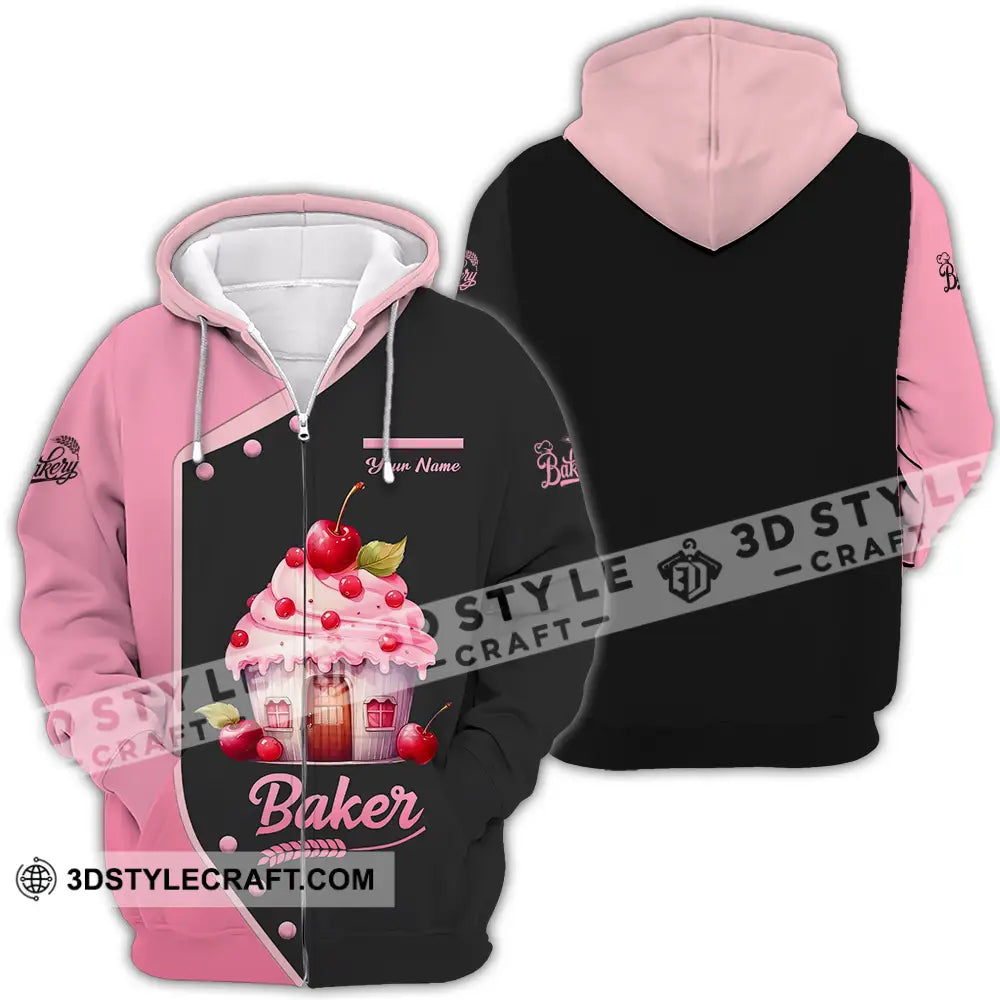 Unisex Shirt - Custom Text Baker Zipper Hoodie / S T-Shirt