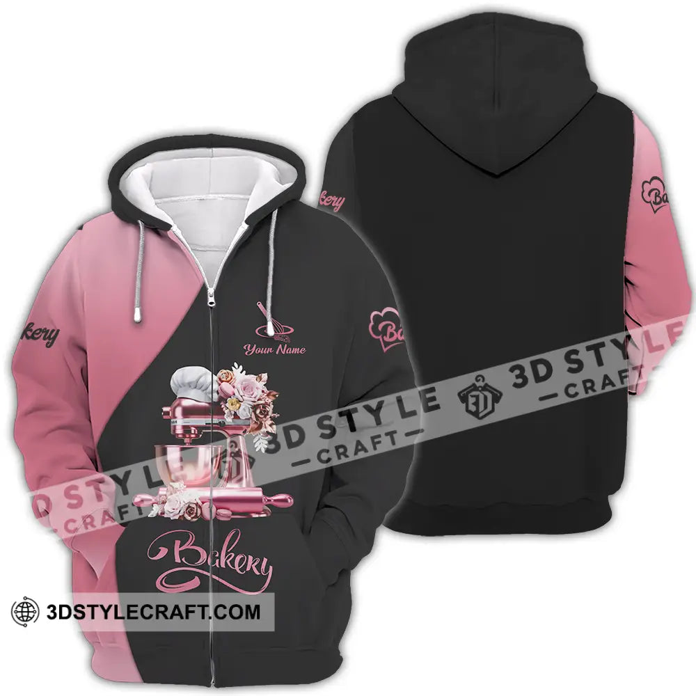 Unisex Shirt - Custom Text Shirt Bakery Zipper Hoodie / S T-shirt