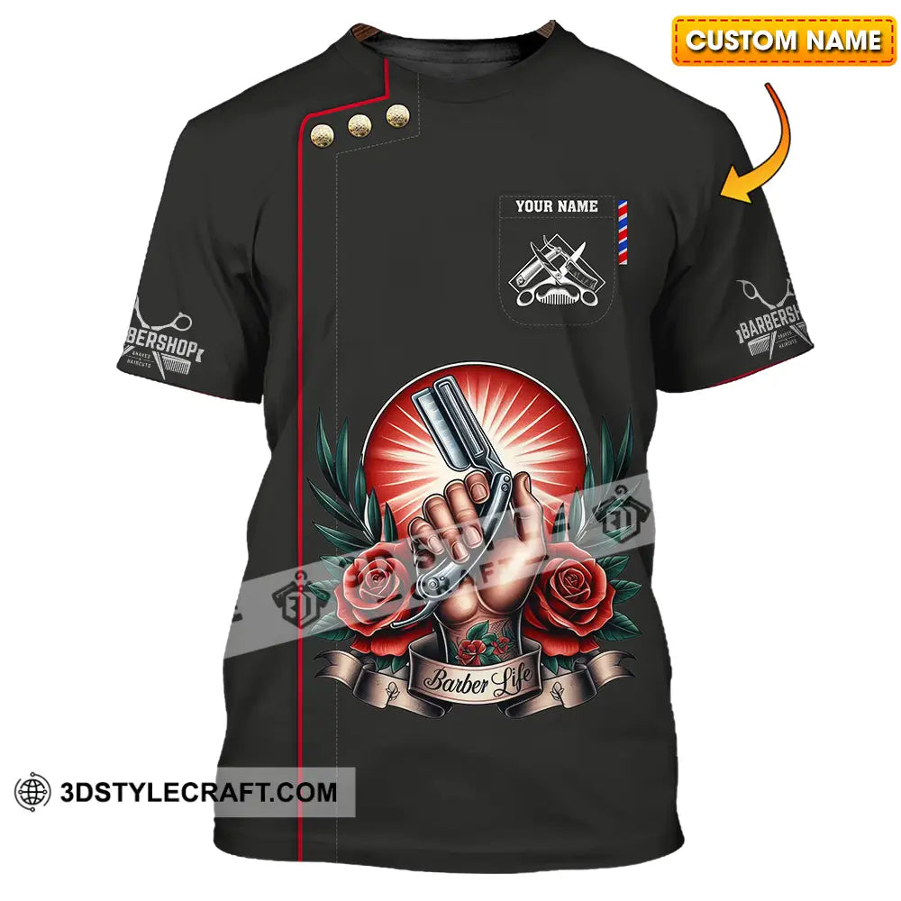 Unisex Shirt - Custom Text Barber Life T-Shirt