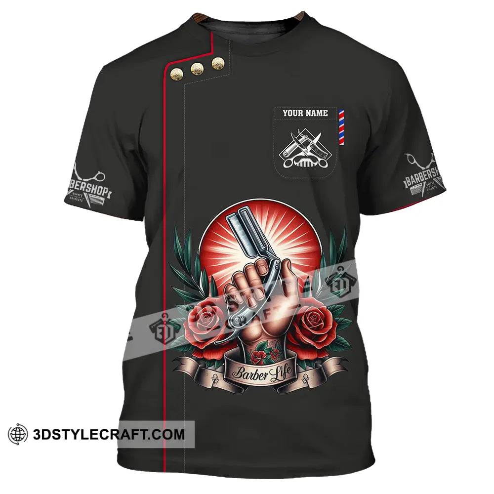 Unisex Shirt - Custom Text Barber Life T-Shirt / S T-Shirt