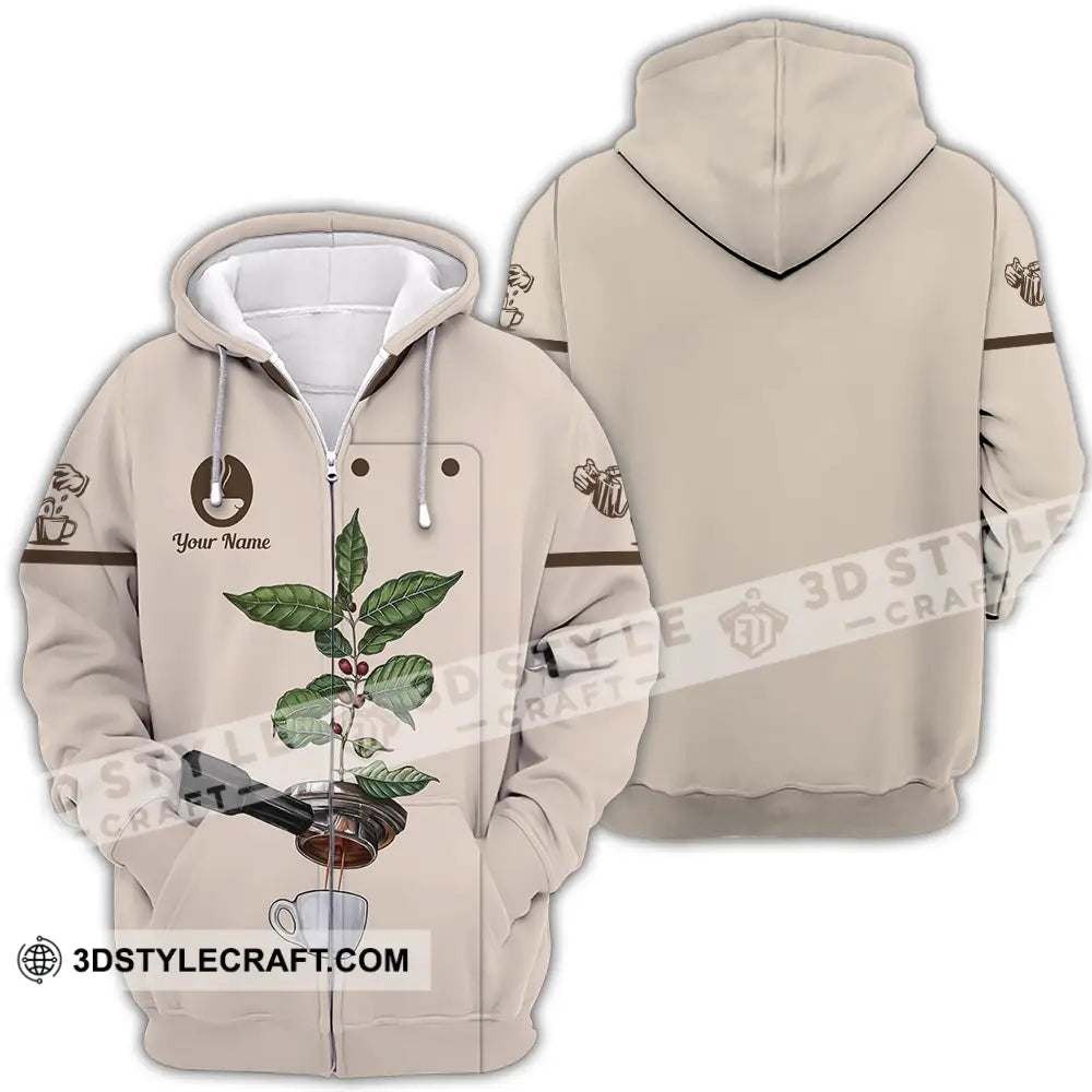 Unisex Shirt - Custom Text Shirt Barista Shirt Zipper Hoodie / S T-shirt