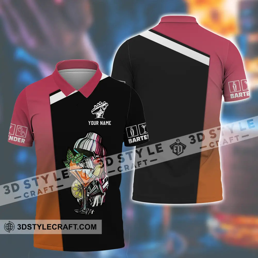 Unisex Shirt - Custom Text Shirt Bartender Shirt Polo Shirt / S T-shirt
