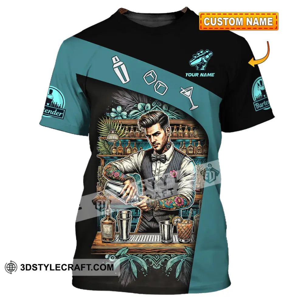Unisex Shirt - Custom Text Shirt Bartender Shirt T-shirt