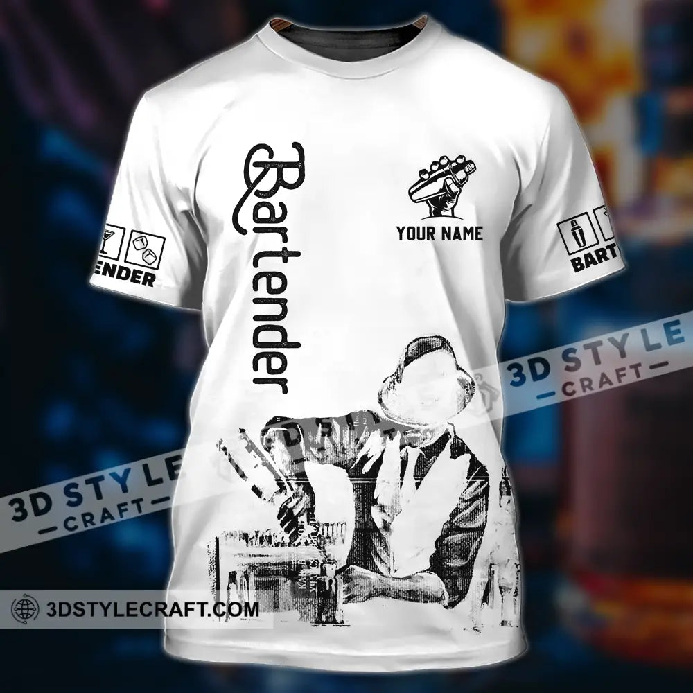 Unisex Shirt - Custom Text Shirt Bartender Shirt T-Shirt / S T-shirt