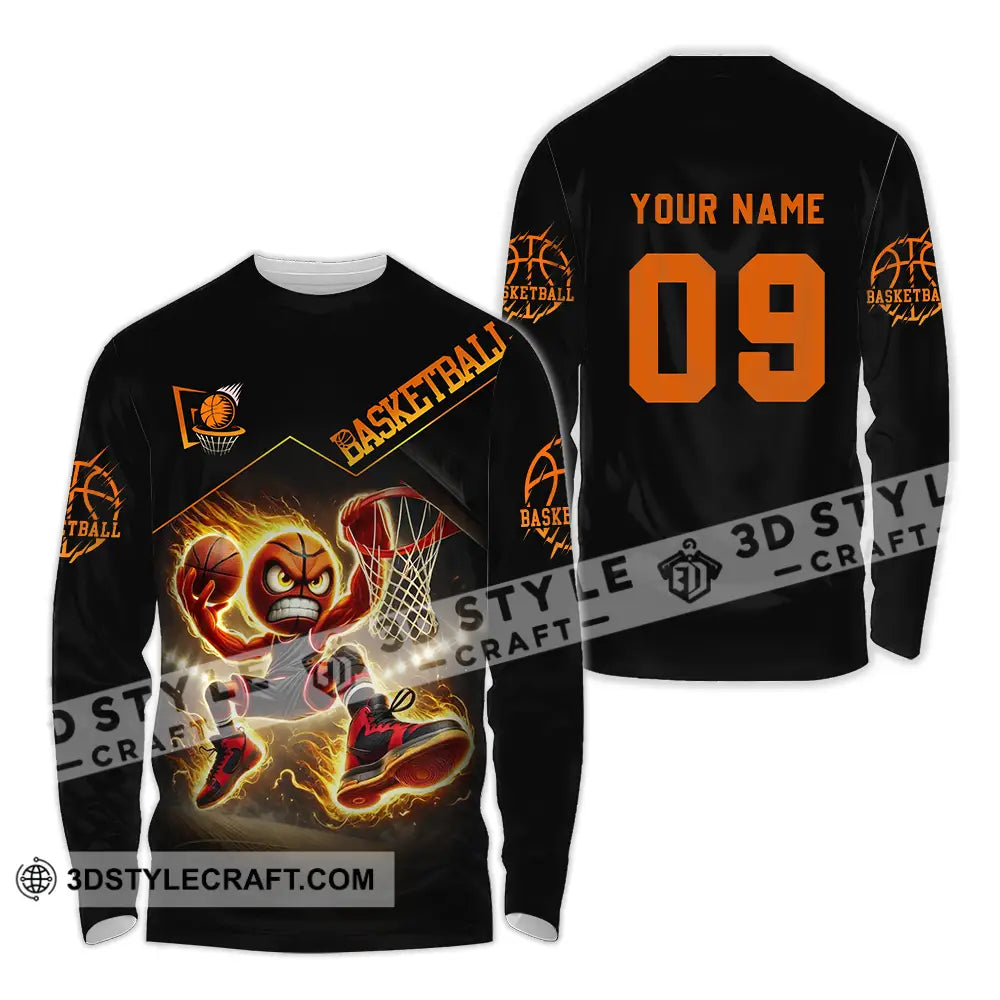Unisex Shirt - Custom Text Basketball Long Sleeve / S T-Shirt