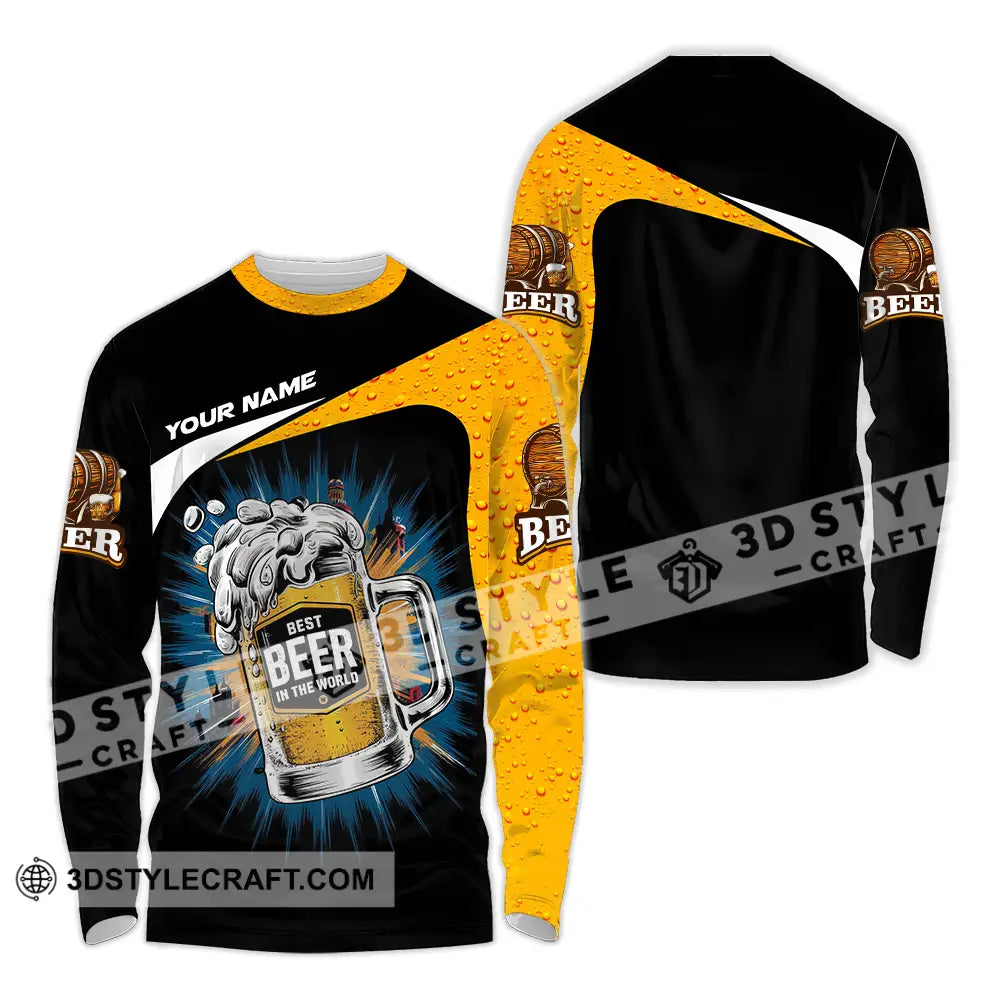 Unisex Shirt - Custom Text Shirt Best Beer In The World Long Sleeve Shirt / S T-shirt