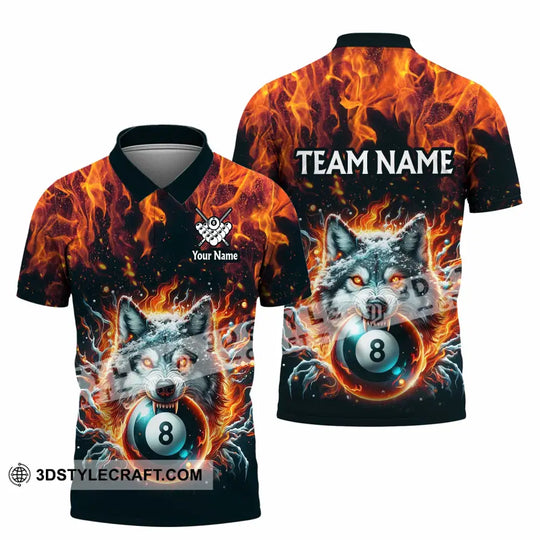 Unisex Shirt - Custom Text Shirt, Billiard Wolf Shirt style option 3