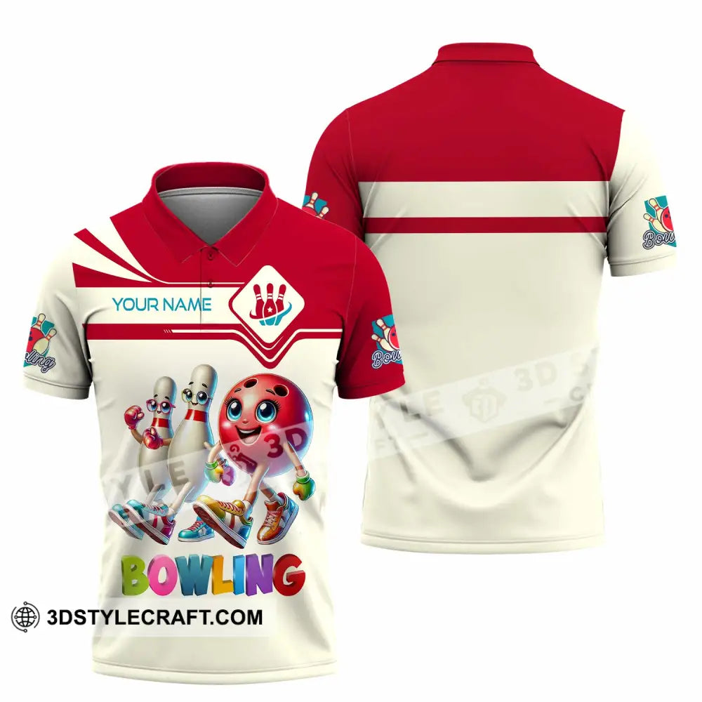 Unisex Shirt - Custom Text Shirt Bowling Cute Shirt Polo Shirt / S T-shirt