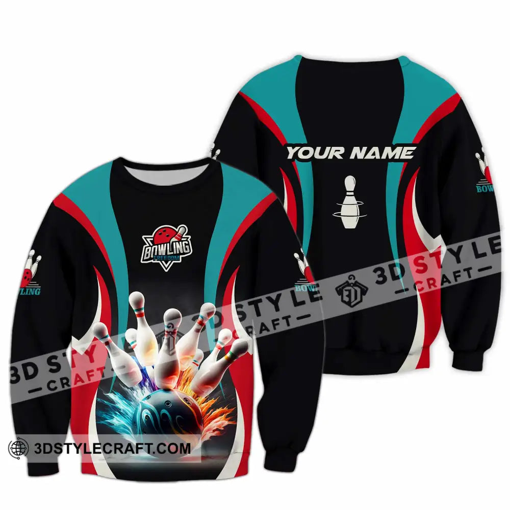 Unisex Shirt - Custom Text Shirt Bowling Freedom Shirt Long Sleeve / S T-shirt