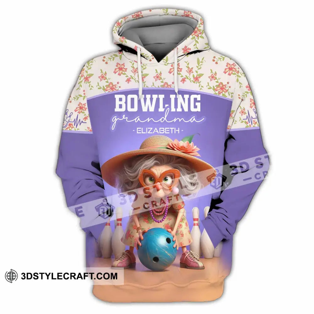 Unisex Shirt - Custom Text Shirt Bowling Grandma Shirt Hoodie / S T-shirt