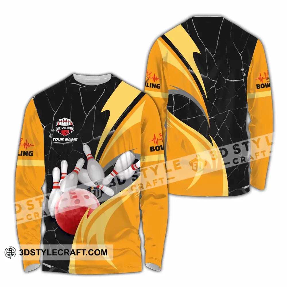 Unisex Shirt - Custom Text Shirt Bowling Shirt Long Sleeve Shirt / S T-shirt