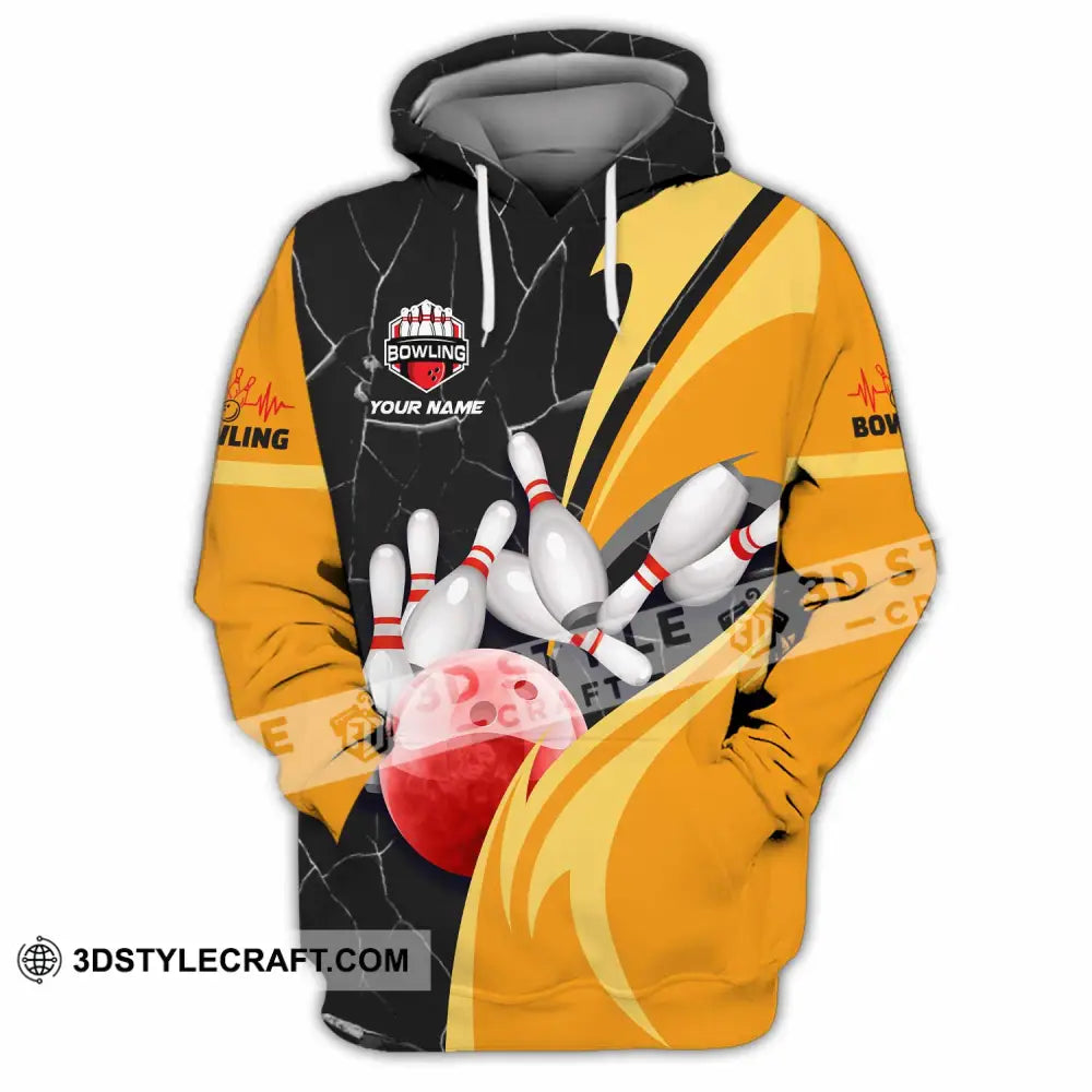 Unisex Shirt - Custom Text Shirt Bowling Shirt Zipper Hoodie / S T-shirt