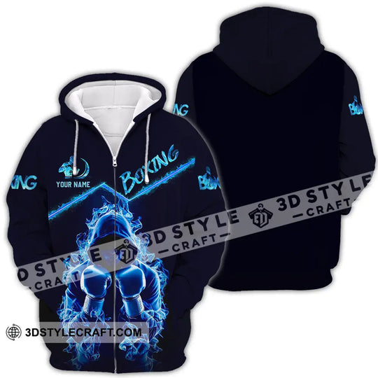 Unisex Shirt - Custom Text Shirt Boxing Blue style option 4