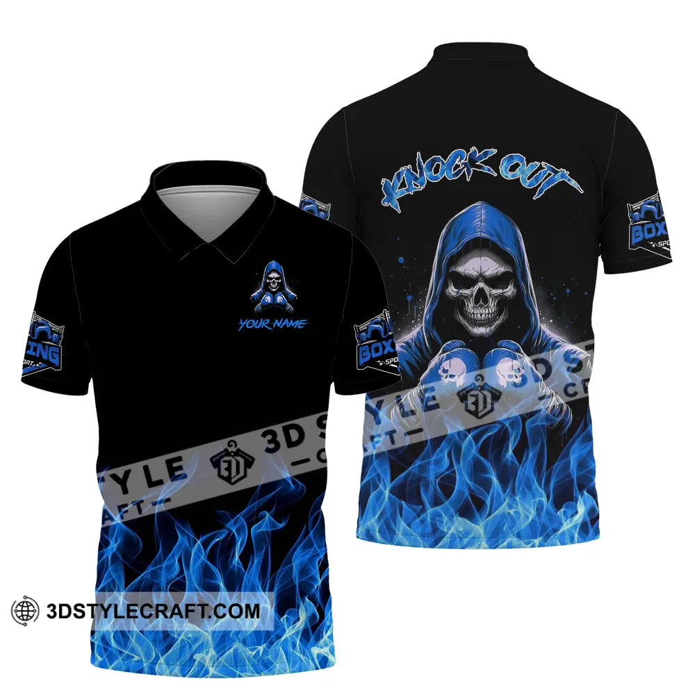 Unisex Shirt - Custom Text Shirt Boxing Knock Out Shirt Polo Shirt / S T-shirt