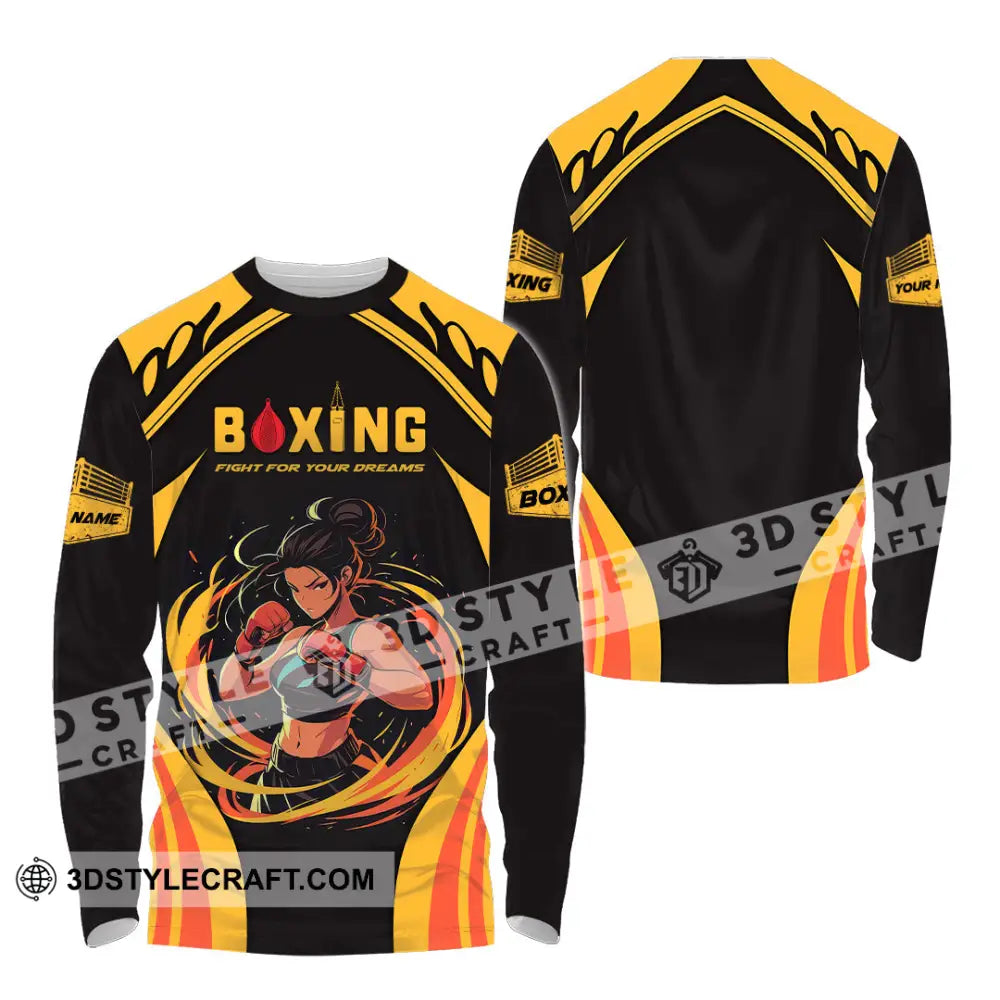 Unisex Shirt - Custom Text Boxing Long Sleeve / S T-Shirt