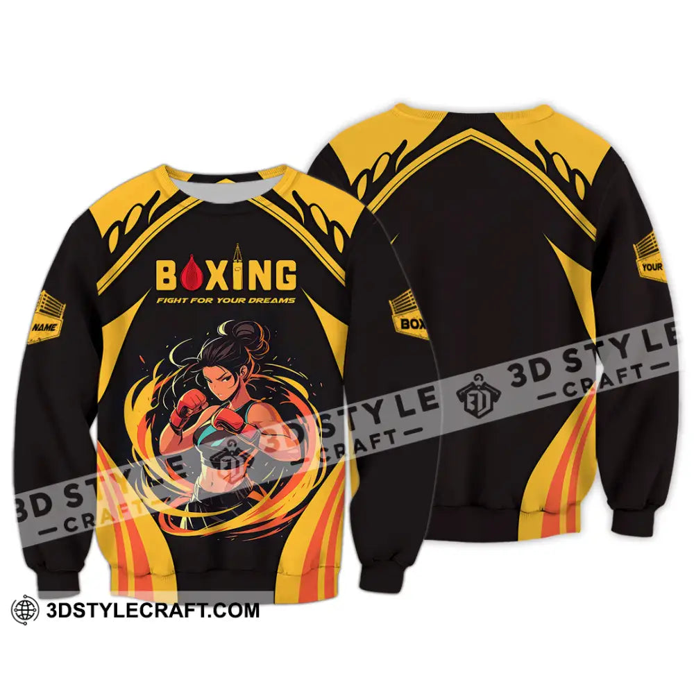 Unisex Shirt - Custom Text Boxing Long Sleeve / S T-Shirt