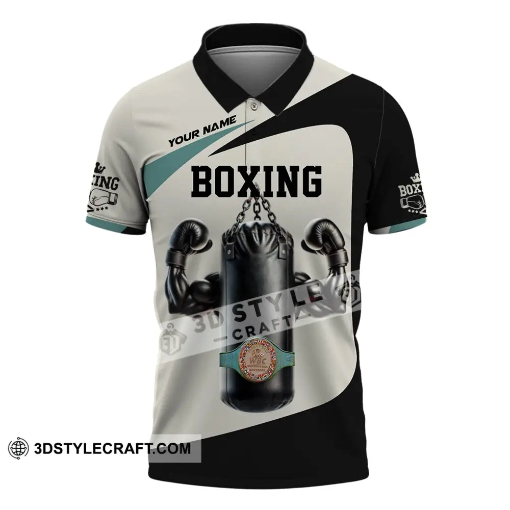 Unisex Shirt - Custom Text Boxing Polo / S T-Shirt