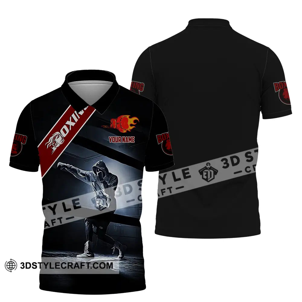 Unisex Shirt - Custom Text Boxing Polo / S T-Shirt
