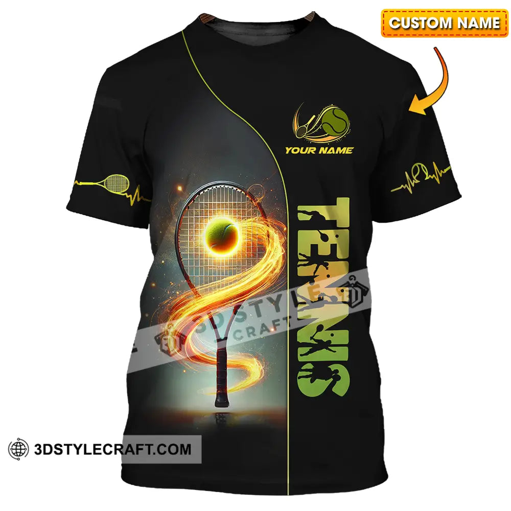 Unisex Shirt - Custom Text Burning Tennis T-Shirt