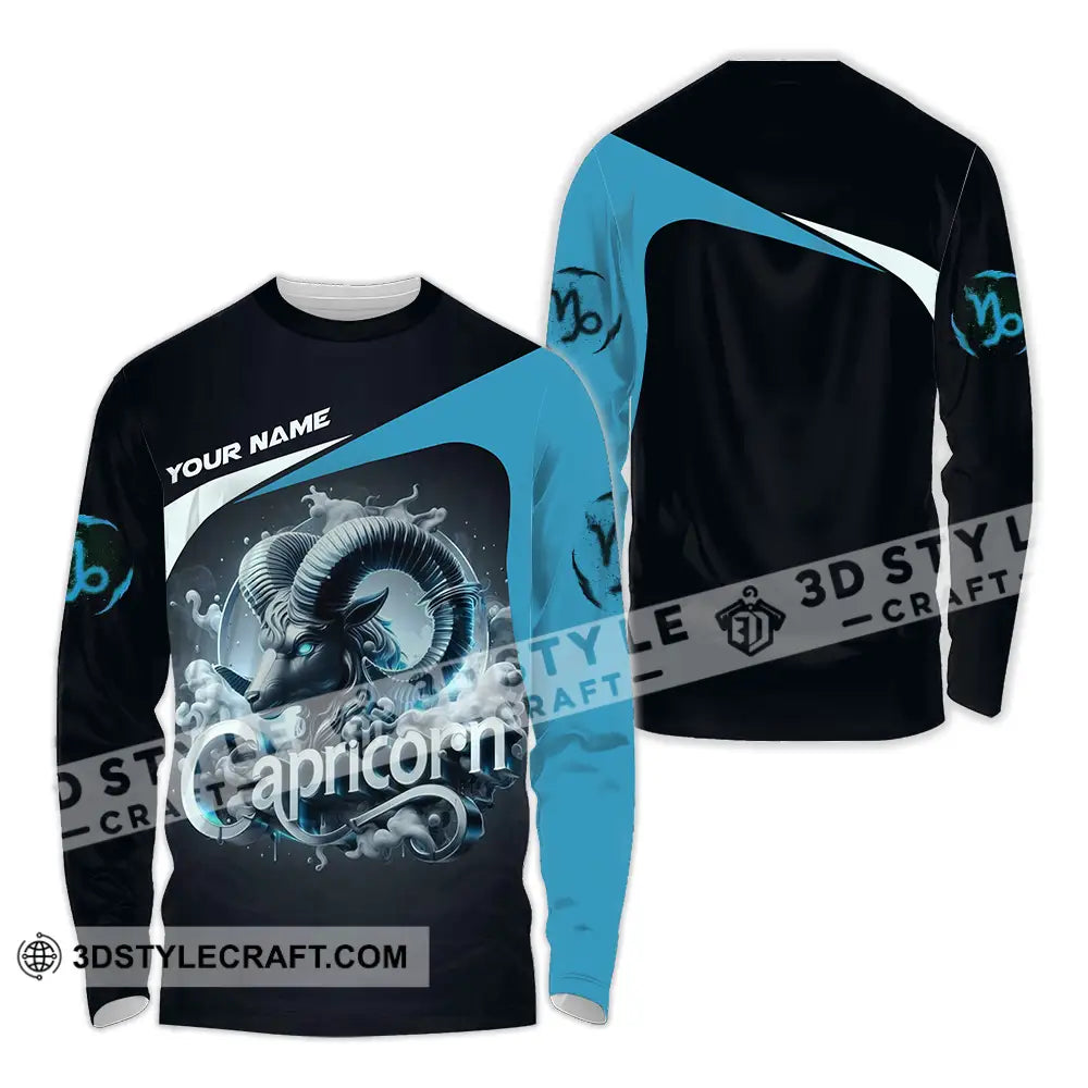 Unisex Shirt - Custom Text Shirt Capricorn Long Sleeve Shirt / S T-shirt
