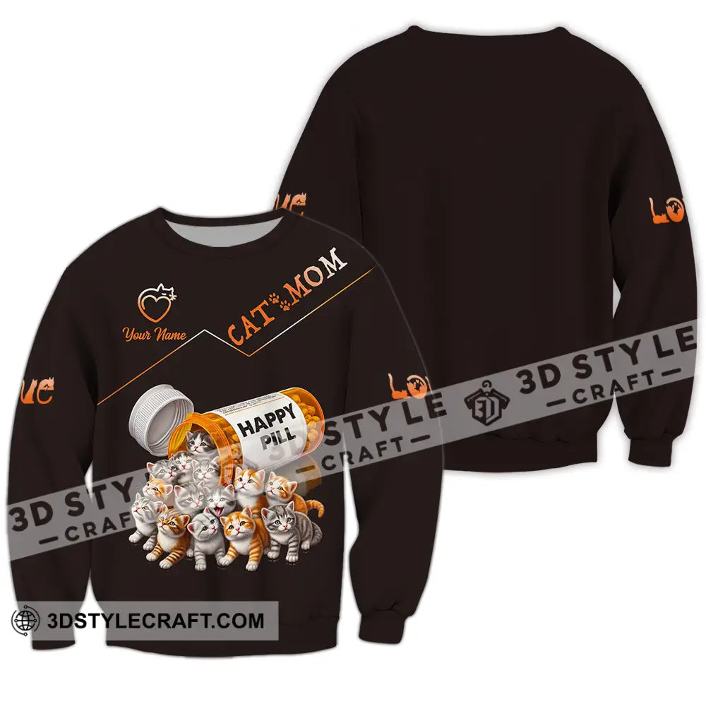 Unisex Shirt - Custom Text Shirt Cat Mom Shirt Long Sleeve / S T-shirt