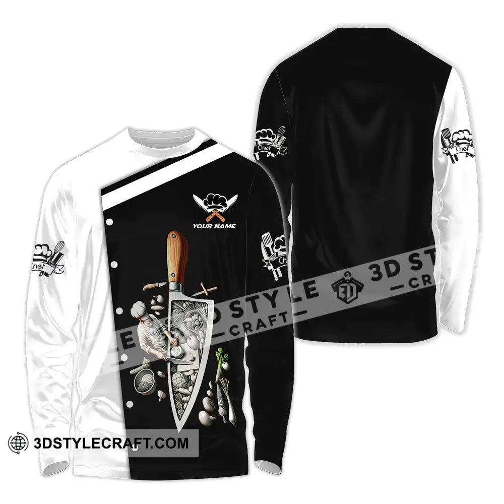 Unisex Shirt - Custom Text Chef Long Sleeve / S T-Shirt