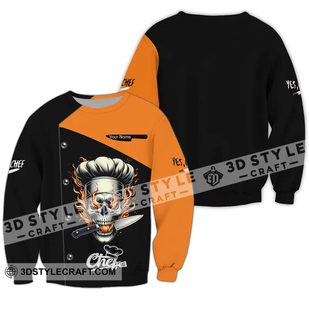 Unisex Shirt - Custom Text Chef Long Sleeve / S T-Shirt