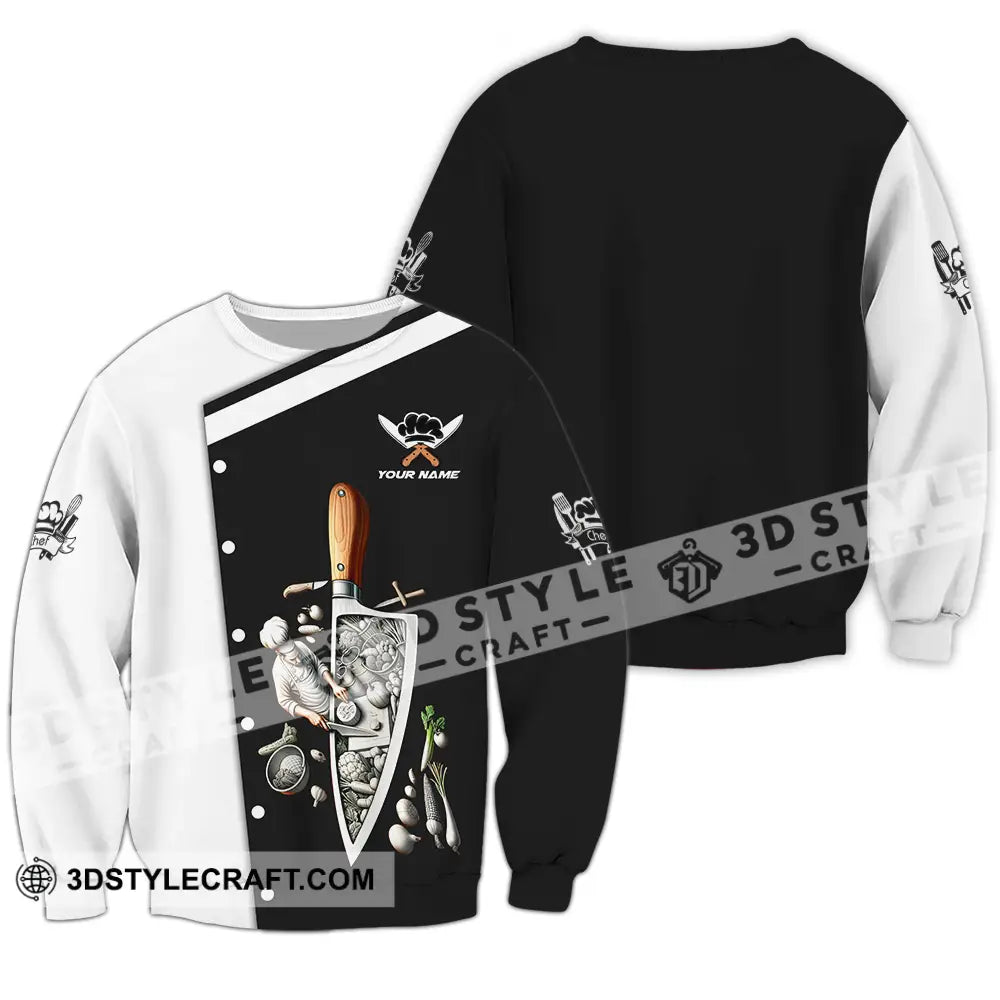 Unisex Shirt - Custom Text Chef Long Sleeve / S T-Shirt