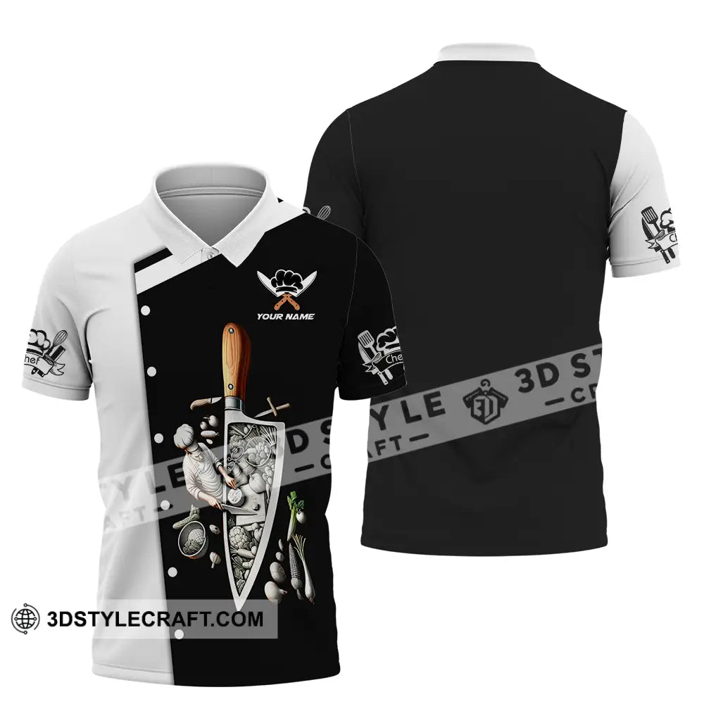 Unisex Shirt - Custom Text Chef Polo / S T-Shirt