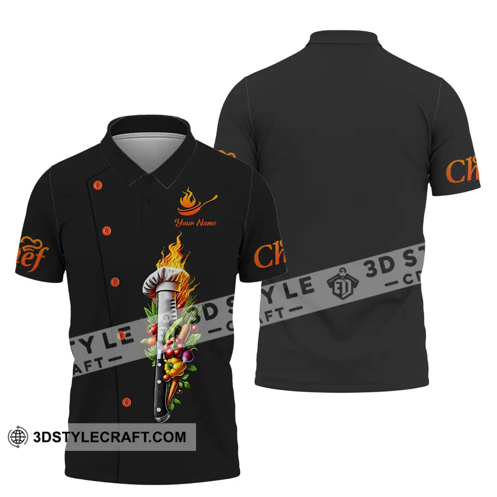 Unisex Shirt - Custom Text Chef Polo / S T-Shirt