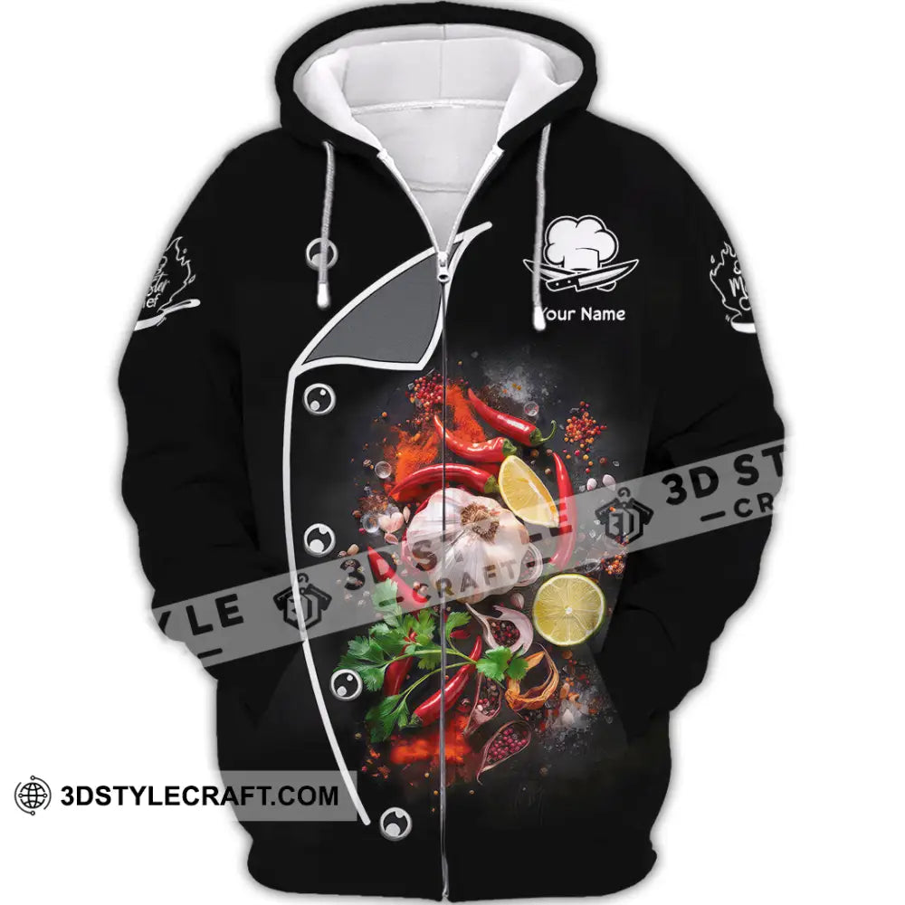 Unisex Shirt - Custom Text Shirt Chef Shirt Zipper Hoodie / S T-shirt