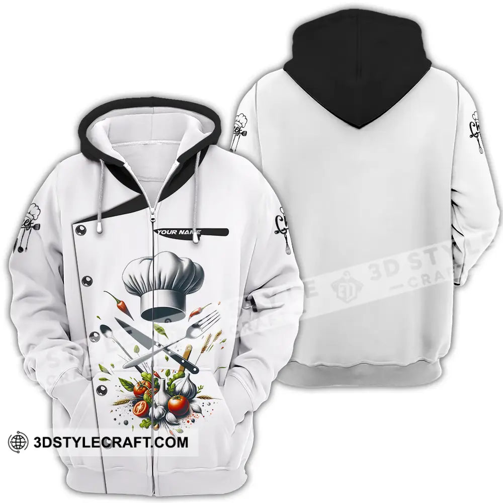 Unisex Shirt - Custom Text Chef Zipper Hoodie / S T-Shirt