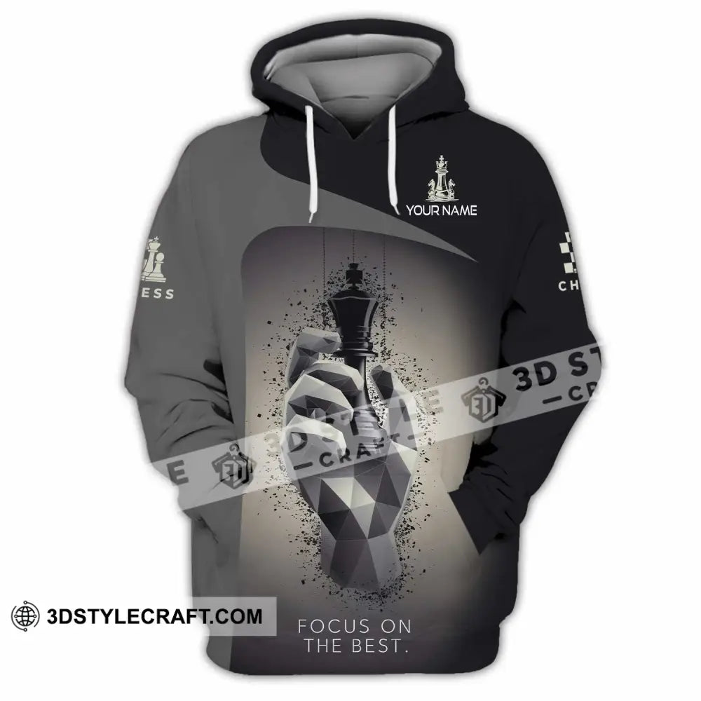Unisex Shirt - Custom Text Chess Player Shirt Focus On The Best Hoodie / S T-shirt