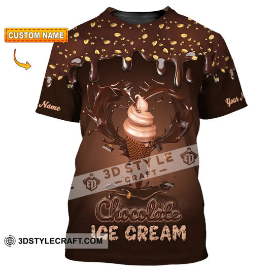 Unisex Shirt - Custom Text Shirt Chocolate Ice Cream style option 1