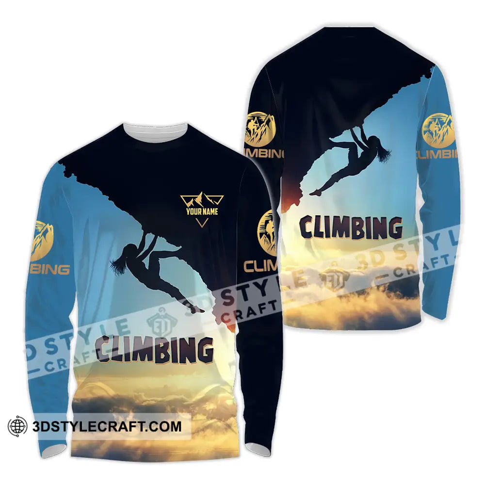 Unisex Shirt - Custom Text Climbing Long Sleeve / S T-Shirt