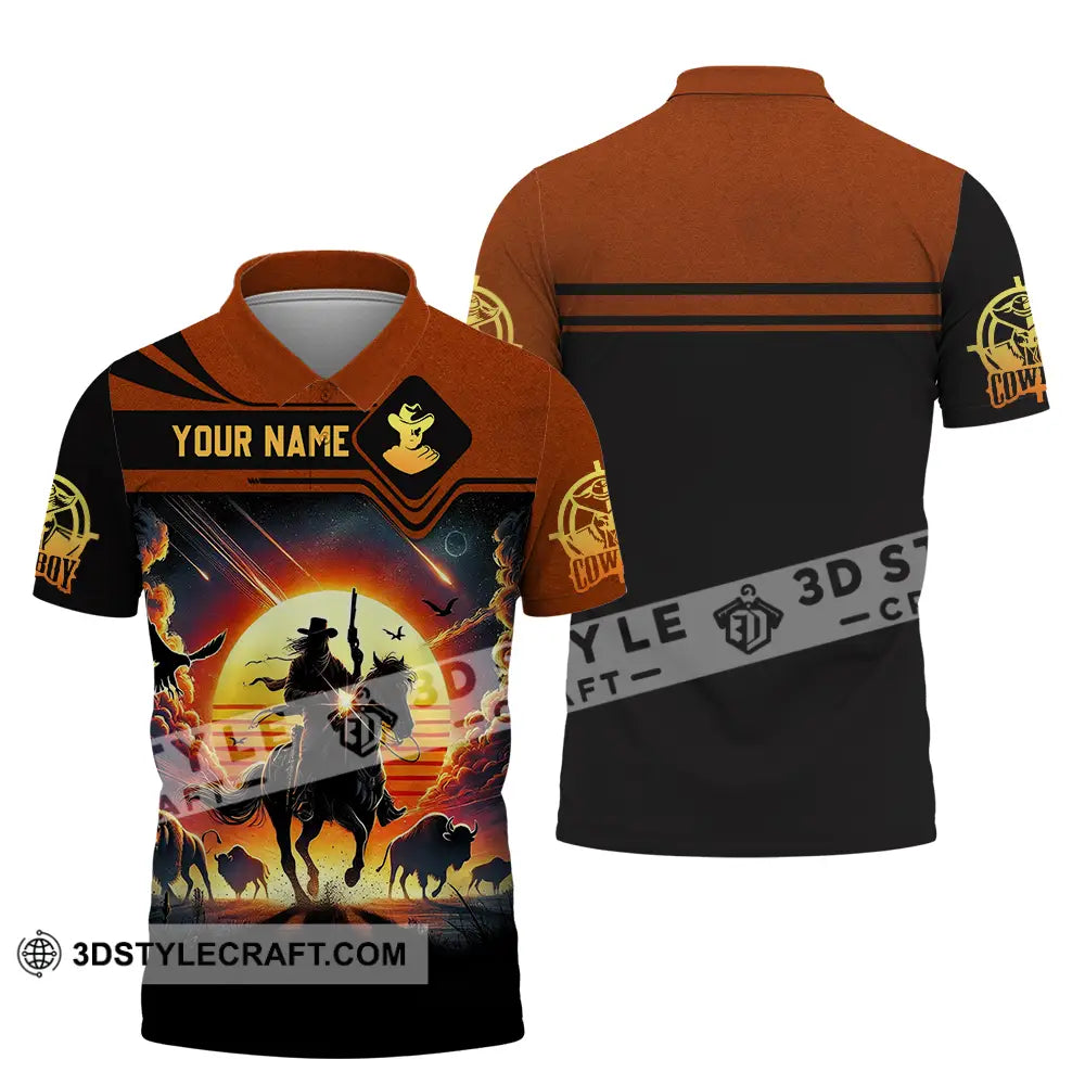 Unisex Shirt - Custom Text Cowboy Shirt Polo Shirt / S T-shirt