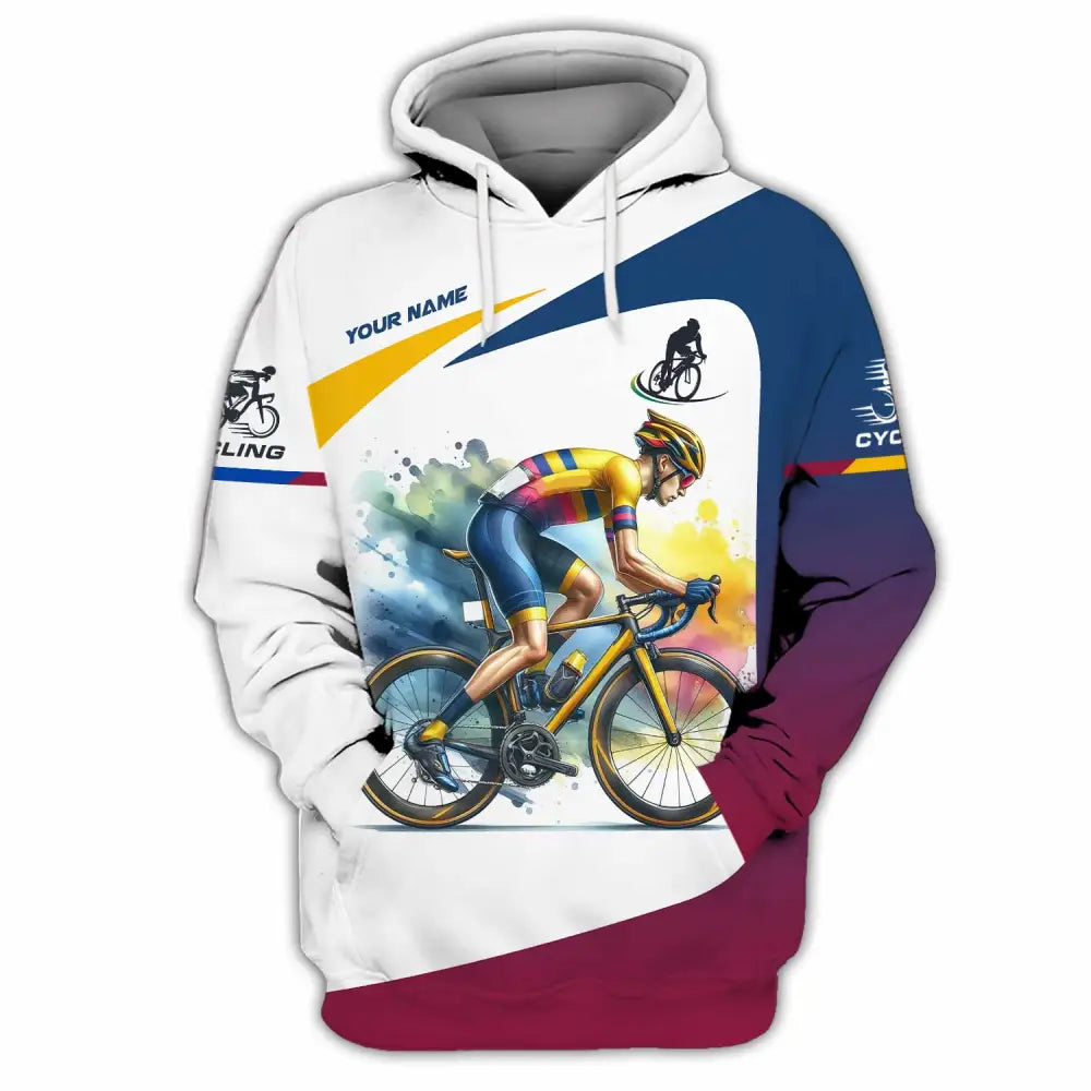 Unisex Shirt - Custom Text Cycling Hoodie / S T-Shirt