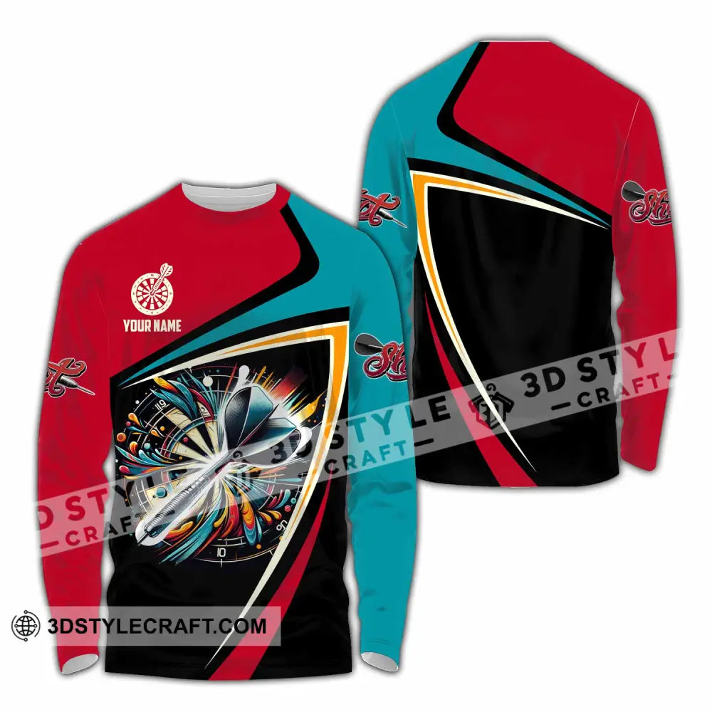 Unisex Shirt - Custom Text Shirt Dart Shirt Long Sleeve Shirt / S T-shirt