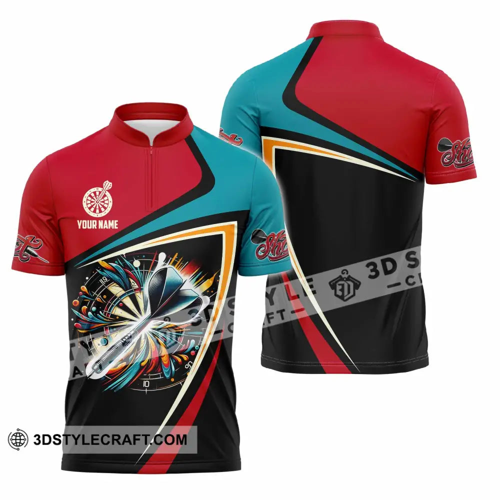 Unisex Shirt - Custom Text Shirt Dart Shirt Zipper Polo Shirt / S T-shirt