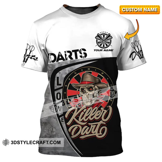 Unisex Shirt - Custom Text Darts Player Sport Shirt, Killer style option 1