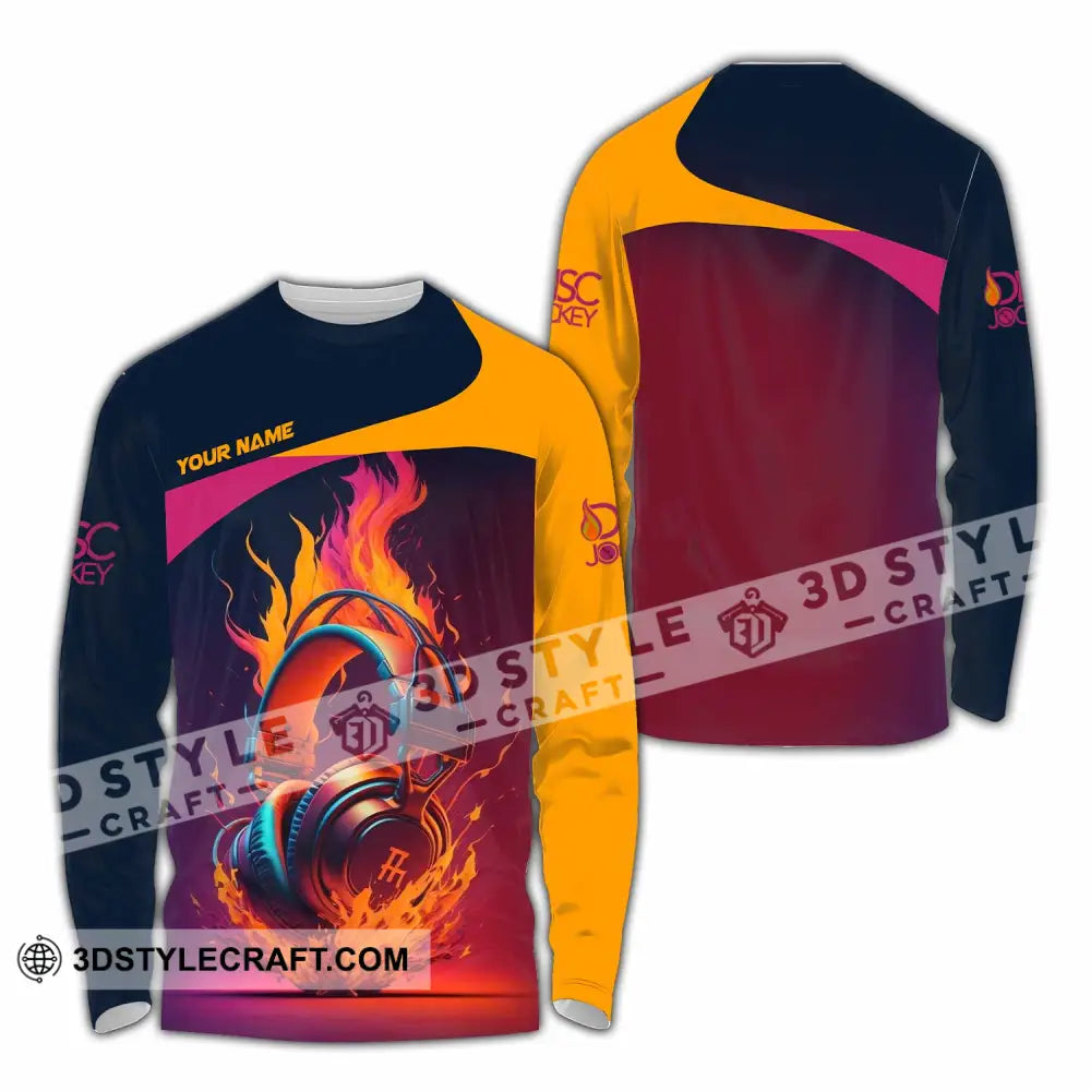 Unisex Shirt - Custom Text Disc Jockey Long Sleeve / S T-Shirt