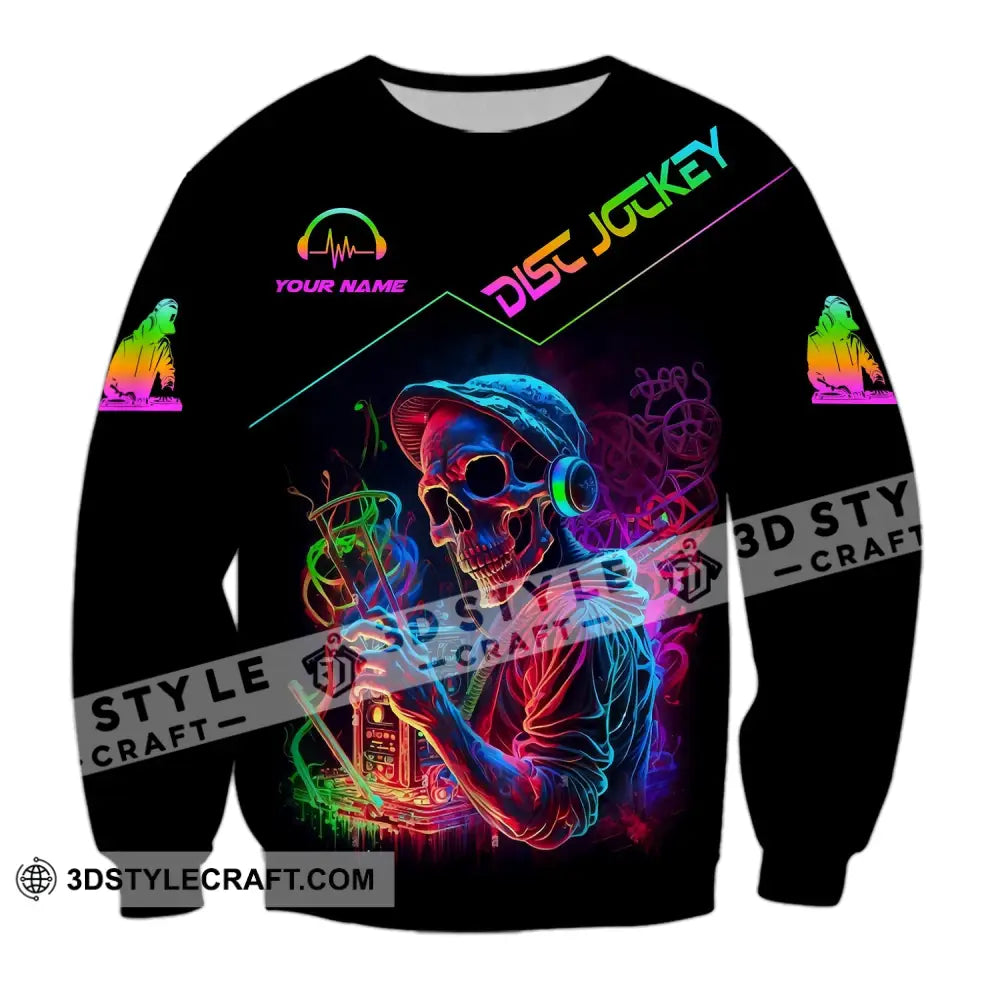Unisex Shirt - Custom Text Disc Jockey Long Sleeve / S T-Shirt