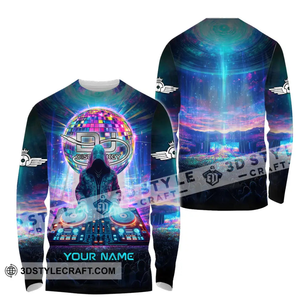 Unisex Shirt - Custom Text Shirt Disc Jockey Long Sleeve Shirt / S T-shirt